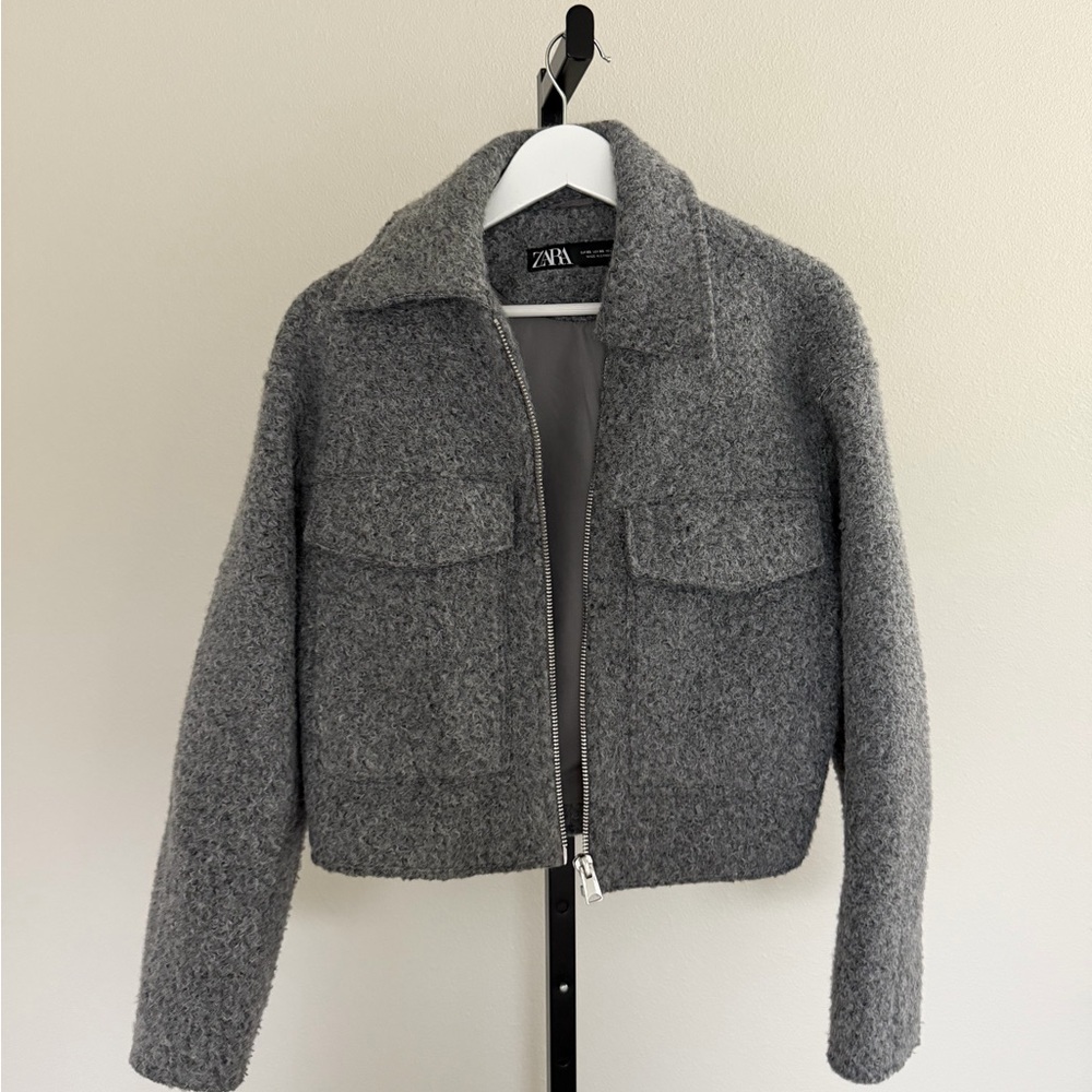 Zara Gray Teddy Jacket